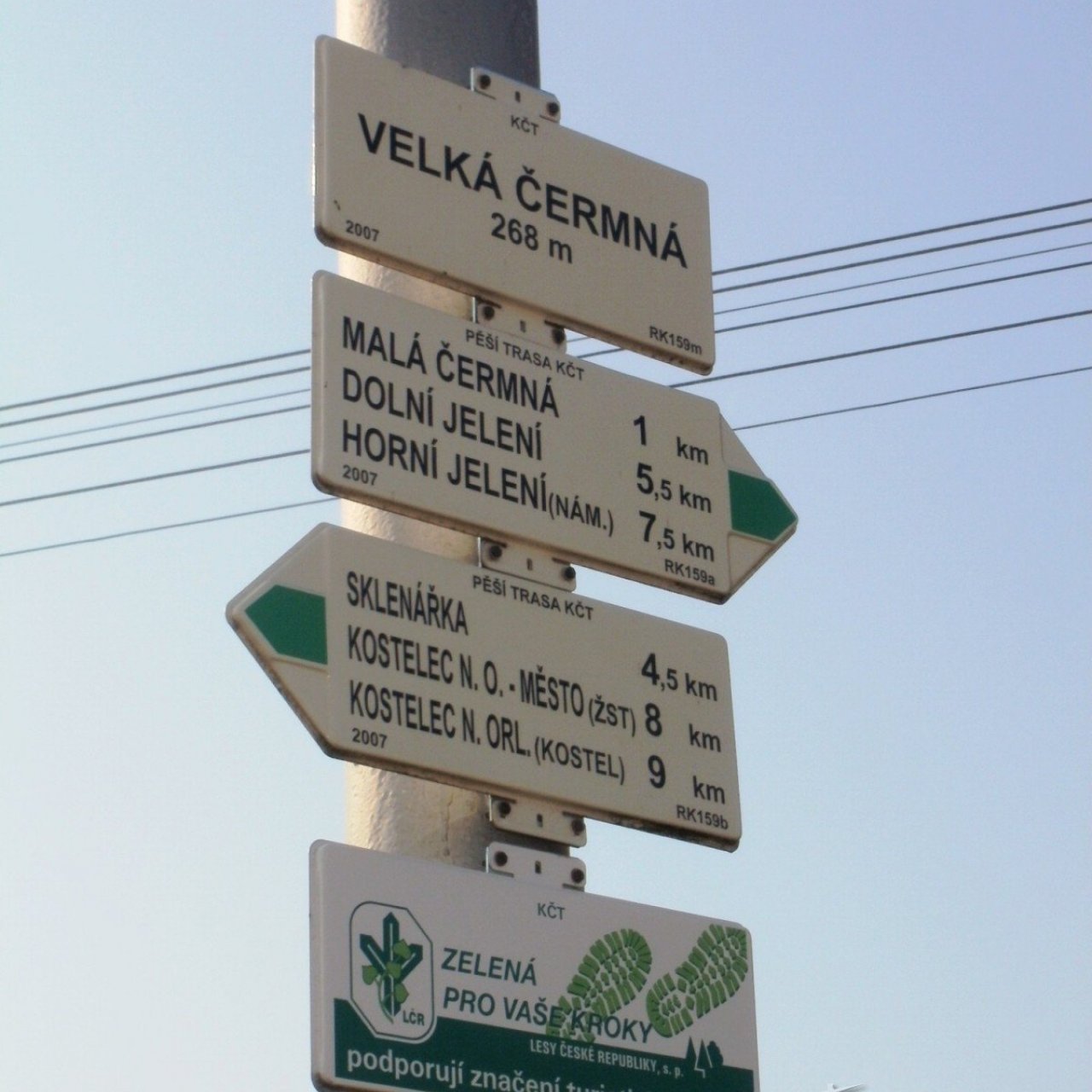 turistické rozcestí Velká Čermná