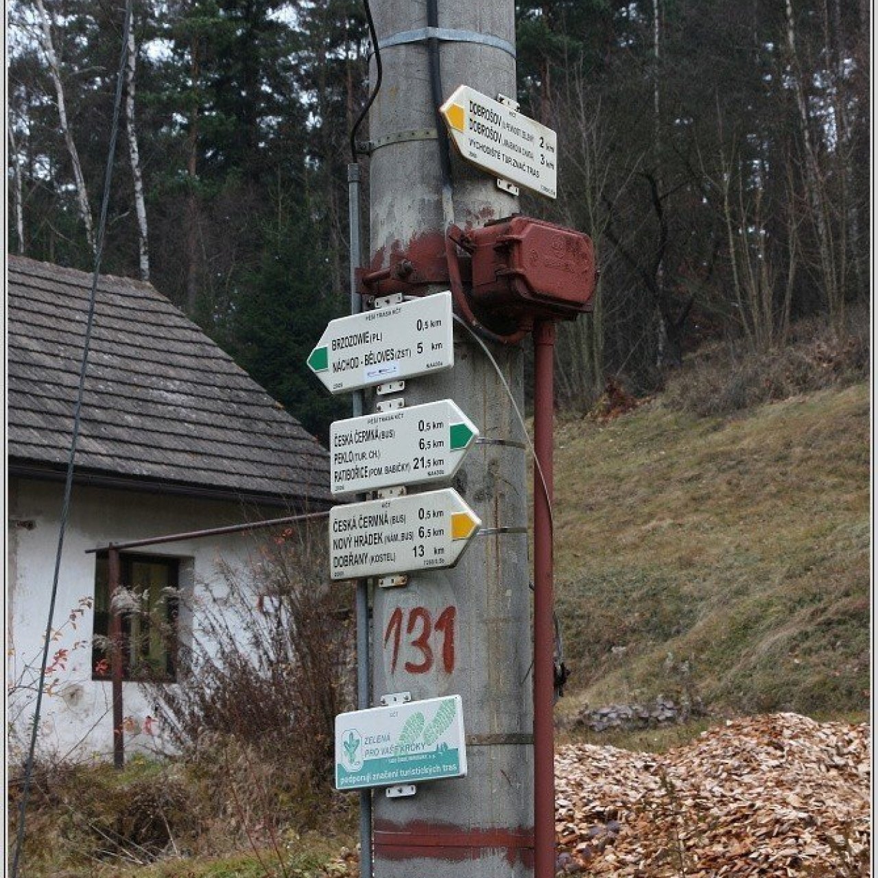 Turistické rozcestí Česká Čermná, hranice