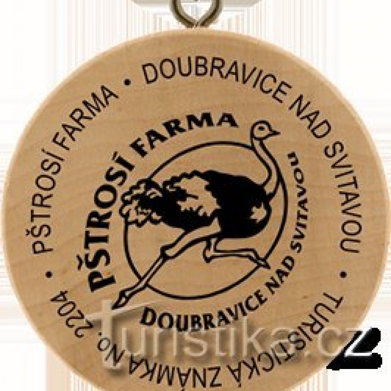 Turistická známka č. 2204 - Pštrosí farma, Doubravice nad Svitavou