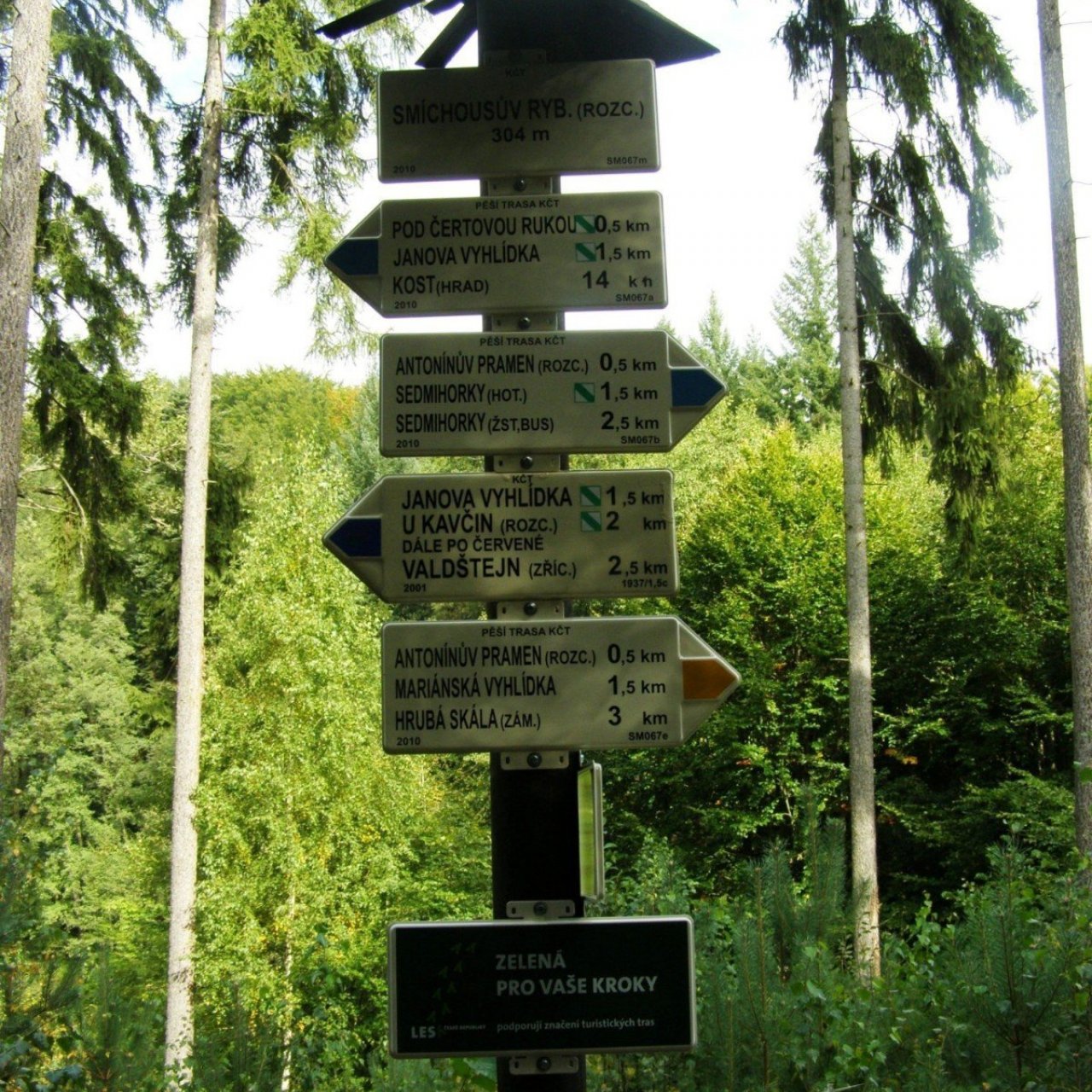 turistické rozcestí Smíchousův rybník