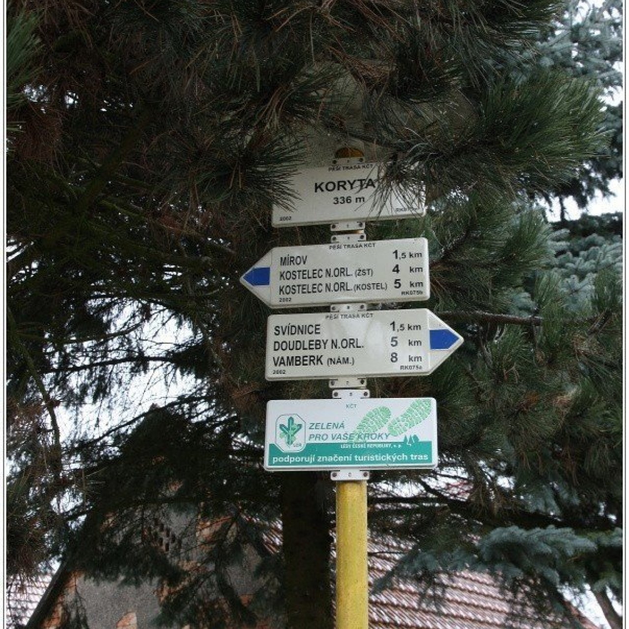 Turistické rozcestí Koryta