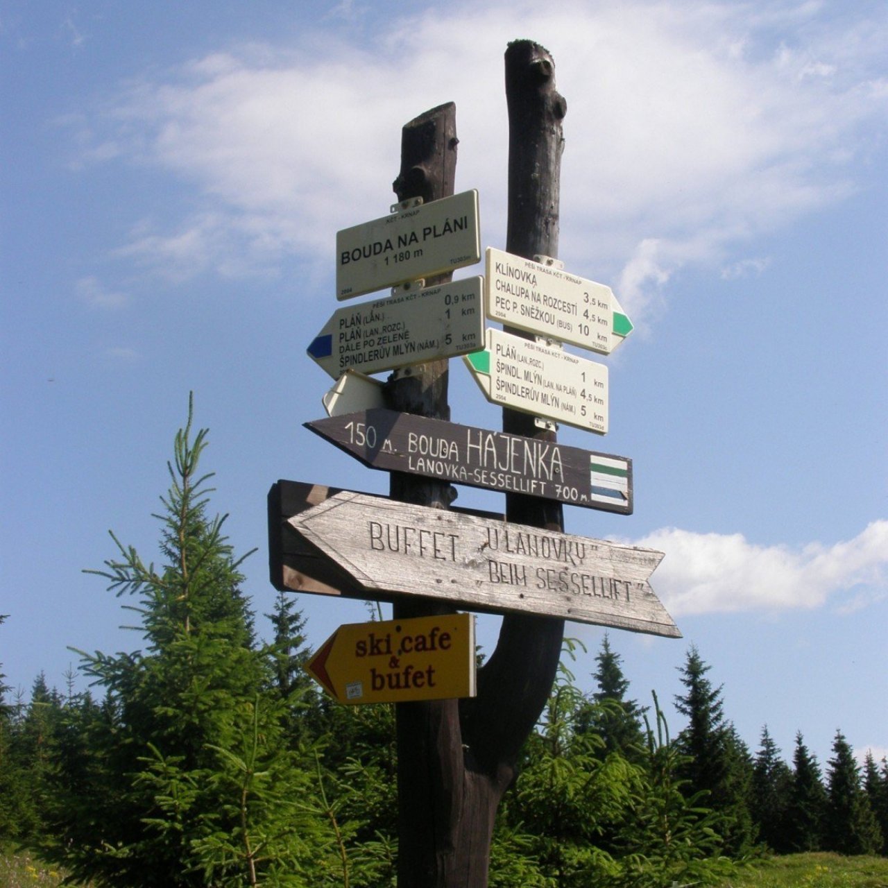 turistické rozcestí Bouda na Pláni