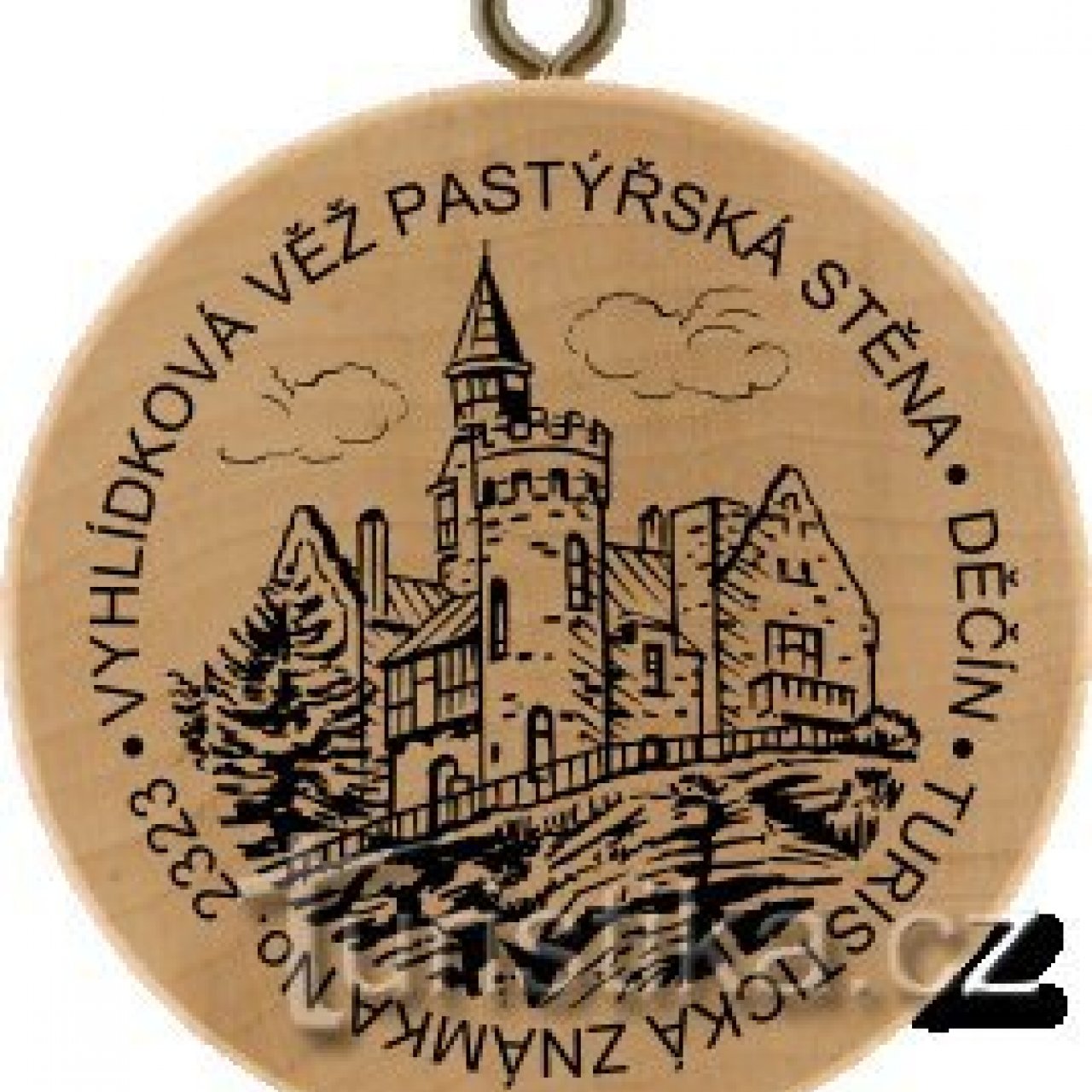 Turistická známka č. 2323 - Vyhlídková věž Pastýřská stěna, Děčín