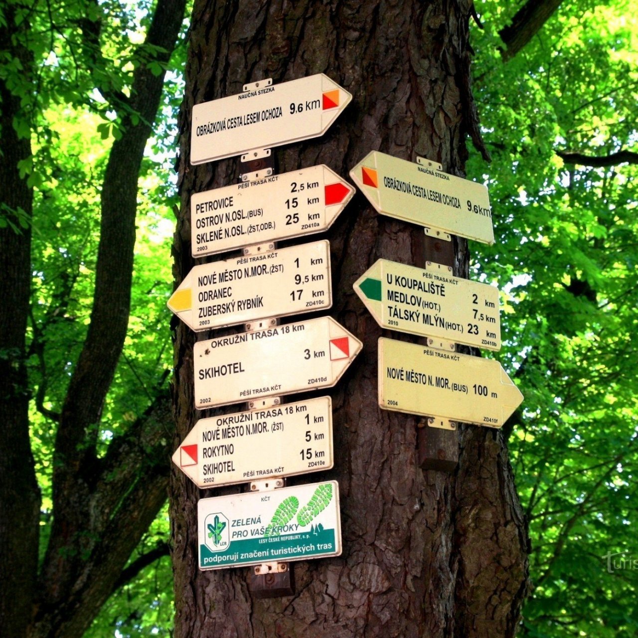 Turistické rozcestí Nové Město na Moravě-náměstí