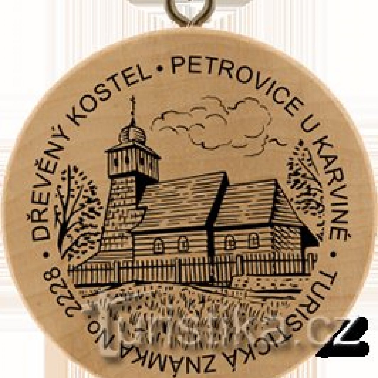 Turistická známka č. 2228 - Dřevěný kostel - Petrovice u Karviné