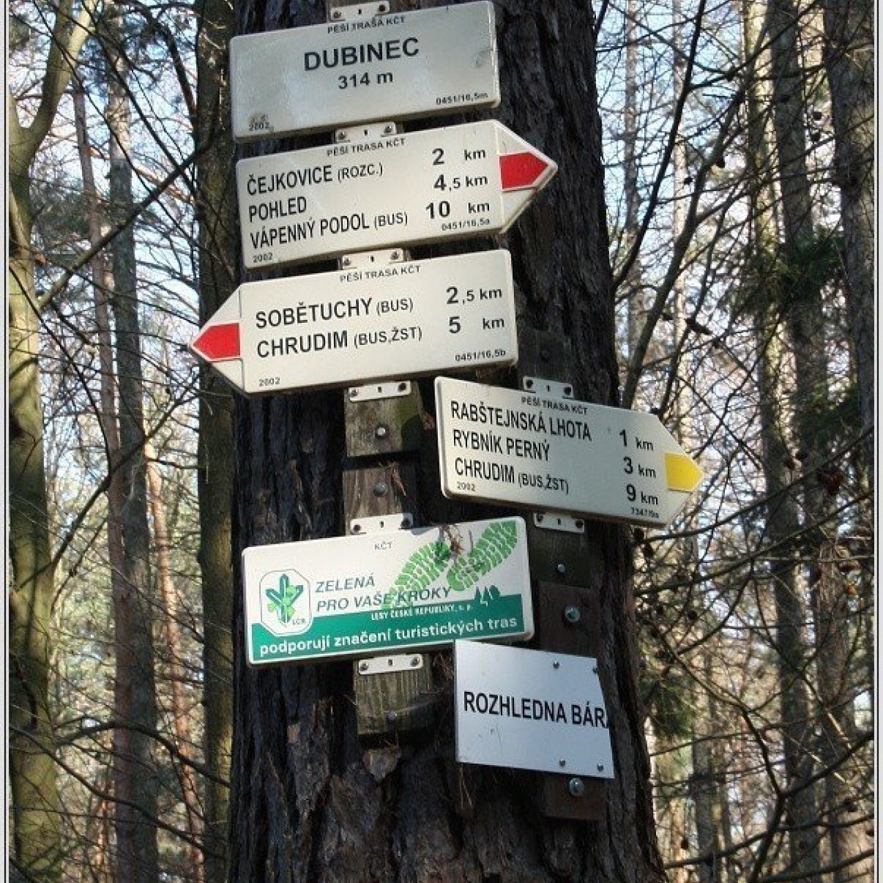 Turistické rozcestí Dubinec
