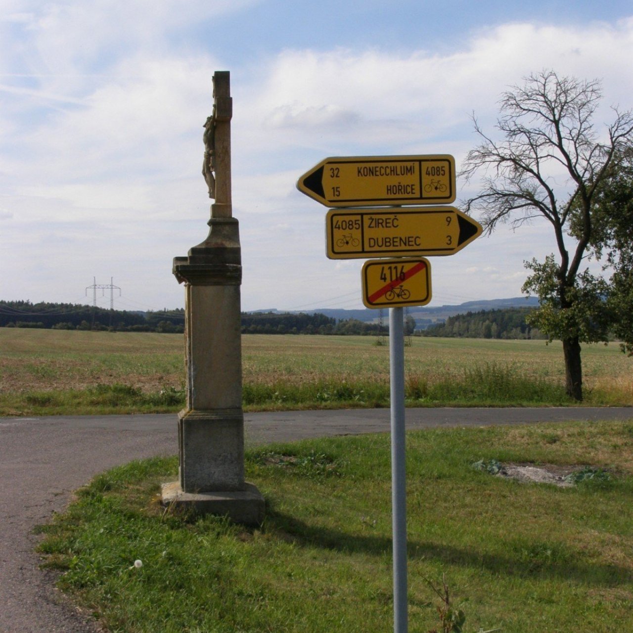 cykloturistický rozcestník u Chotěborek
