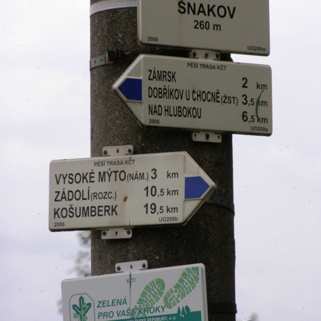 turistické rozcestí Šnakov