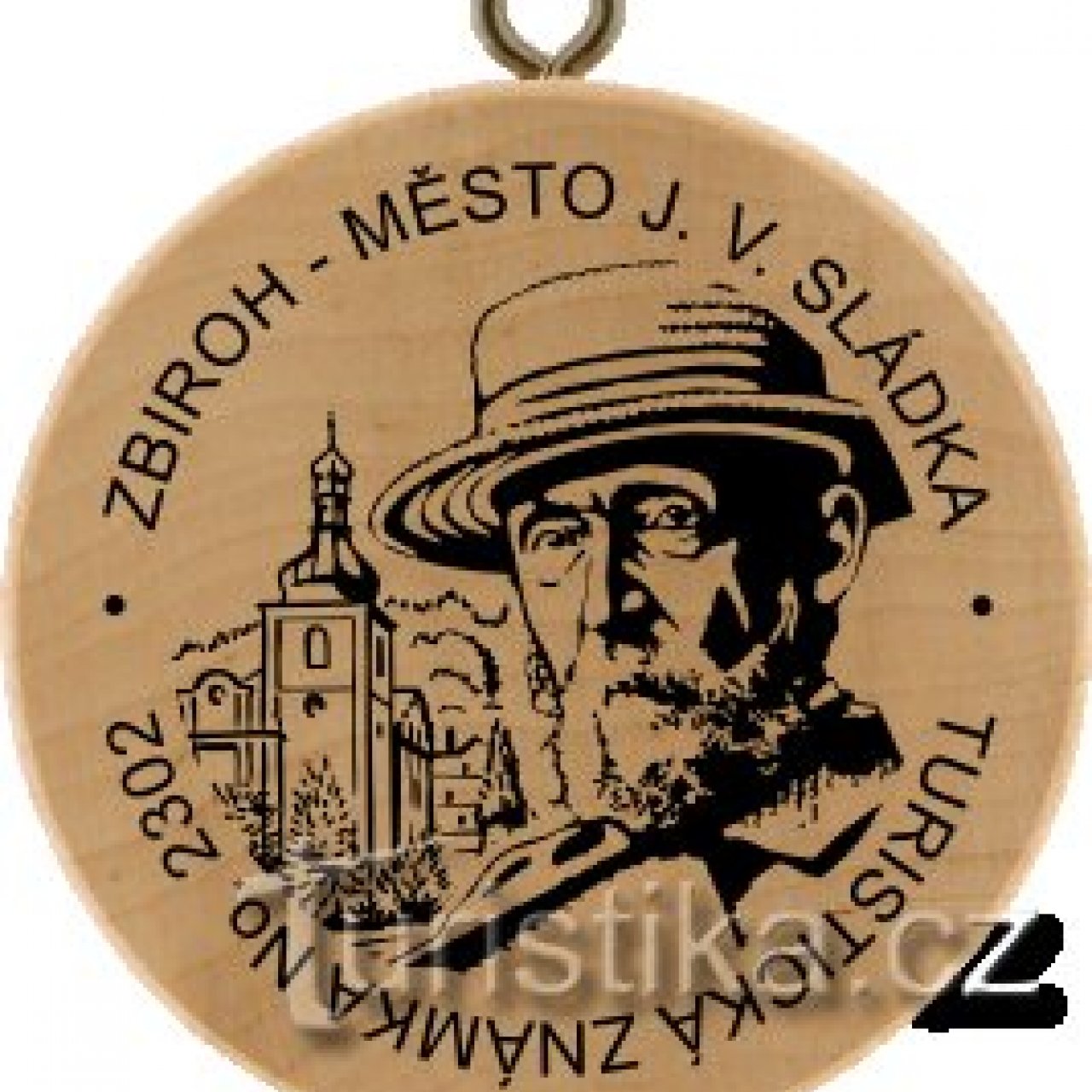 Turistická známka č. 2302 - Zbiroh - město J. V. Sládka